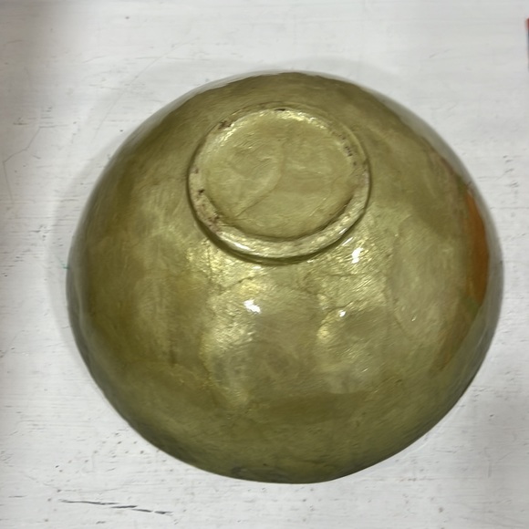 Green metallic bowl with 3 small side bowls for decoration, candy/fruit - Picture 6 of 8